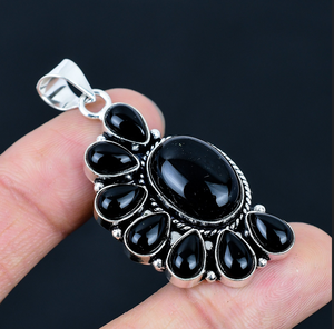 Pendentif demi-fleur en pierres précieuses naturelles, breloque florale pour collier, bijoux pour femmes - Product Image 2