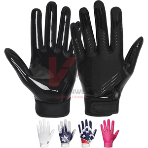 Gants de football américain haute adhérence avec logo personnalisé OEM, gants de receveur professionnels à grip collant, vente en gros directe du fabricant - Product Image 1