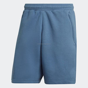 <b>Men's</b> Blue 100% Cotton Training <b>Shorts</b> Lightweight Breathable Summer Gym Activewear Comfortable <b>Elastic</b> <b>Waistband</b> Solid Pattern - Product Image 4