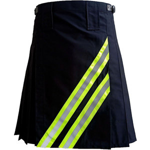 Kilt de travail réfléchissant haute visibilité en coton noir style pompier 2026 - Product Image 1