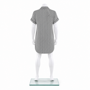 Versatile Vintage Summer <b>A</b>-<b>line</b> Loose Fit Washed Mini <b>Dress</b> with Simple Design Print <b>Pattern</b> and Washable Feature - Product Image 2