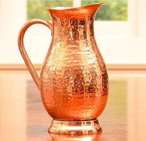Ensemble de carafes en cuivre pour une ambiance de luxe haut de gamme, service de boissons en métal avec verres, durable, réutilisable, vaisselle de cuisine et de salle à manger. - Product Image 5