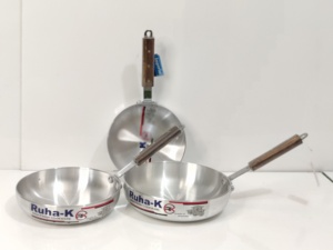 Sartenes de Aluminio Ruha-K con Asas de Madera, Redondas, Duraderas, Capacidad de 2.0-3.0 L, Diseño Clásico para Estufas de Gas - Product Image 1
