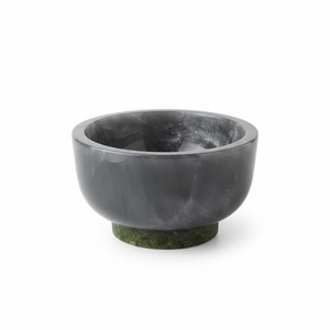 Tazón de Resina Ondulado Hecho a Mano de Lujo, con Acabado de Mármol, Forma Orgánica, para Servir Ensaladas, Frutas, Centro de Mesa para Hogar o Restaurante - Product Image 2