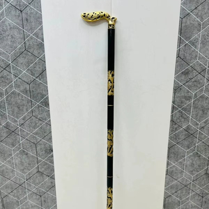 OLD WORLD TREASURE HANDICRAFTS Canne de marche victorienne en bois de rose noir poli avec poignée en laiton, pliable en 3 sections, 37 pouces (environ) - Product Image 1