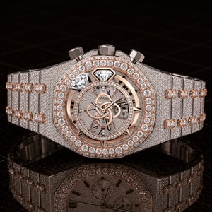Reloj de pulsera de lujo para hombre con diamantes de moissanita y brazalete con incrustaciones de diamantes - Product Image 1