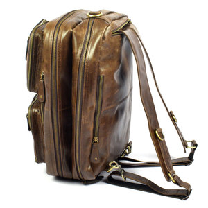 กระเป๋าเป้หนังแท้โลโก้สั่งทำ น้ำหนักเบา ปิดด้วยซิป สินค้าขายดี กระเป๋าเป้หนังแท้สำหรับขาย - Product Image 2