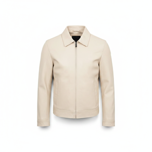 Premium <b>Winter</b> <b>Leather</b> <b>Jacket</b> for Men Smooth Soft Durable High Quality Classic Casual Outerwear Front Logo - Product Image 1