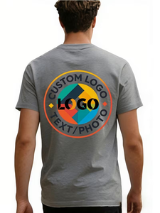 Custom Men's Quick-Dry Sports T-Shirt Made from Breathable Moisture-Wicking Fabric with Customizable Design Areas on The Chest - Product Image 3