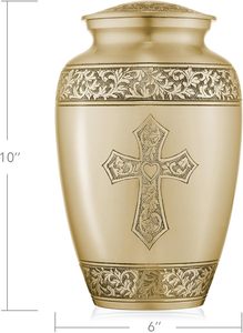 Urne funéraire royale en aluminium pour adultes, décorative, pour cendres, avec un artisanat artistique de qualité supérieure - Product Image 2