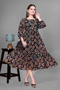 Salwar Kameez de Verano Bilum Design, Estilo Bollywood, Estampado Tribal Aborigen de India y Pakistán, Manga Abullonada, Holgado, Talla Grande para Mujer - Product Image 4