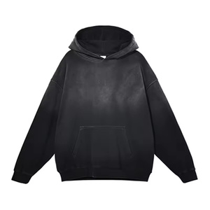 Sudadera con capucha de fabricante OEM, estilo streetwear, con efecto desgastado por el sol, lavado Monkey, de peso pesado, rasgada, vintage, con lavado ácido, nueva. - Product Image 1