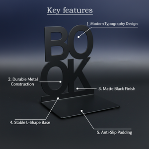 Premium <b>BOOK</b> Designed Metal <b>Book</b> Holder for Home Office <b>Library</b> and Workspace Organization - Product Image 3