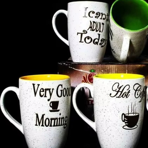 Classic Polka Swirl Ceramic Milk <b>Mug</b> <b>Set</b> Made in India - Product Image 1