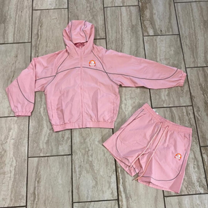 Custom Nylon Windbreaker Jacket and Shorts <b>Set</b> for Men OEM Lightweight Nylon Windbreaker Short <b>Set</b> with Custom Logo - Product Image 5