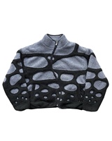 Veste réversible en polaire sherpa noire vieillie, personnalisée OEM, unisexe, épaisse, hiver, imprimé animal, écologique, respirante