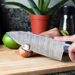 Damascus Steel <b>Knife</b> <b>Set</b> 5-Piece Wooden Handle Handmade <b>Sharp</b> Chef <b>Knives</b> 8-9.9in Ambidextrous Straight Edge - Product Image 4
