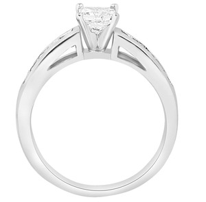 Bague de fiançailles en diamant de laboratoire taille princesse de 1,24 ct avec or blanc 14 carats - Product Image 3