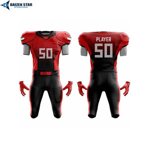 Uniforme de football américain respirant, anti-transpiration, antibactérien, grande taille, en spandex/polyester, manches courtes, UPF 50 - Product Image 4