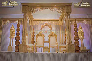 Mariage indien du Sud or blanc Bollywood Mandap Maharani mariage indien Bollywood Mandap or blanc Jodha Akbar mariage Mandap - Product Image 3