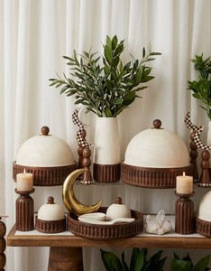 Premium Dome Food Warmer with Cover Collection with Decorative Wooden Base Luxury Casserole Serving for Eid Majlis & Catering - Product Image 6