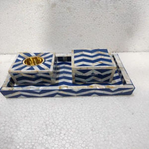 Ensemble de Bukhoor en nacre violette de luxe avec plateau en résine, porte-encens, boîte de rangement, décoration d'intérieur artisanale, cadeau - Product Image 3