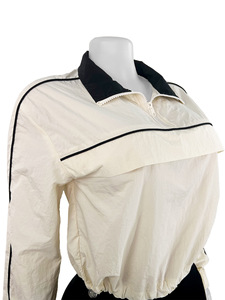 Ensemble de survêtement sportif pour femme : crop top, leggings, manches longues, demi-zip, cordon de serrage, couleur unie, léger, idéal pour le printemps - Product Image 5