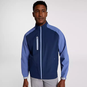 Veste de sport softshell patchwork pour performance athlétique en extérieur, coupe-vent personnalisé par sublimation, veste de golf - Product Image 1