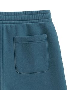 Shorts en molleton pour hommes, bleu impérial, tissu doux et épais, taille à cordon de serrage, décontracté, pour la gym, l'entraînement ou la détente, personnalisable avec logo OEM - Product Image 5