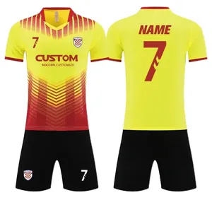 Custom Men Soccer Jersey Set V-Neck Short Sleeve Sublimated Gradient Color Moisture Wicking <b>Athletic</b> Fit All Seasons - Product Image 2