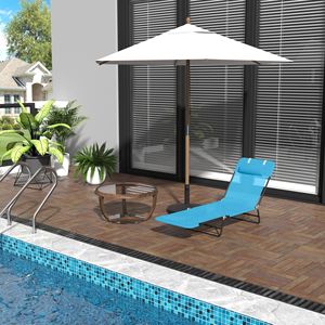 Silla Reclinable Plegable para Exteriores con Asiento de Malla Transpirable y Reposacabezas, para Tomar el Sol en la Piscina - Product Image 2