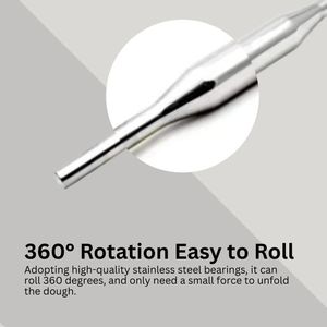 Reine International Eco-Friendly Non-Stick Stainless Steel <b>Rolling</b> <b>Pin</b> for Pizza Baking Pie Crust Cookie Pastry-Dishwasher Safe - Product Image 6