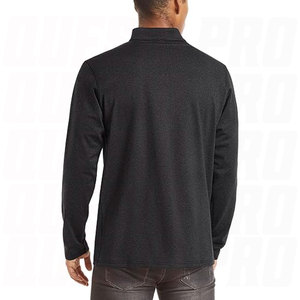 Chemises de golf à manches longues pour hommes, col zippé, doublées en polaire, chaudes, performantes, respirantes et anti-transpiration - Product Image 3