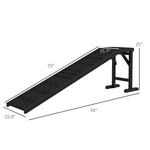 Rampa para Perros con Alfombra Antideslizante y Plataforma Superior de 74 x 16 x 25 Pulgadas, Negra, Categoría de Productos: Abrigos para Mujer - Product Image 3