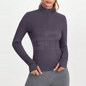 Chaqueta de Yoga Moderna para Mujer, de Secado Rápido, Material Elástico, Corte Ajustado, Manga Larga, Cierre Completo, Ropa Deportiva - Product Image 2