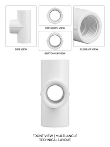 Kit de rinçage pour panneaux solaires Hydroplus International, ensemble de 3 buses à jet en acier inoxydable avec support galvanisé et connecteur en T en PVC - Product Image 2
