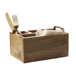 Premium quality wooden caddy with elegant finishing and strong partitions for small household and <b>kitchen</b> <b>accessories</b> - Product Image 1