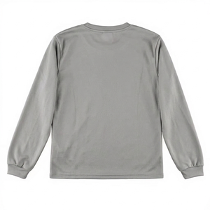 เสื้อยืดแขนยาวผู้ชาย ผ้าฝ้าย 100% คอโอ ทรงพอดีตัว สีพื้น สไตล์ลำลอง สีเทา - Product Image 2