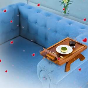 Table de canapé stable en bois |   Plateau antidérapant pour accoudoir de canapé |   Fabricant de plateaux de canapé pliables en bois - Product Image 3