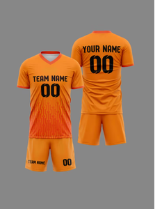 Conjunto de Camiseta de Fútbol con Cuello en V, Manga Corta, Naranja, Impresión por Transferencia de Calor, Poliéster, Nombre del Equipo 00, Unisex, Absorbe la Humedad, para Todas las Temporadas - Product Image 6