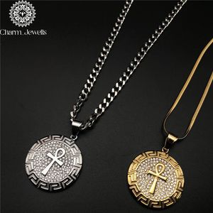 Charm_Jewells Collier Unisexe Hiphop en Argent 925 Plaqué Rhodium avec Pendentif Ankh Micro-Pavé Moissanite - Product Image 3