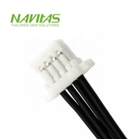 Connecteur JST SH 4 broches à pas de 1 mm personnalisé, conforme RoHS, faisceau de câbles de marque Navitas, application électronique, OEM ODM