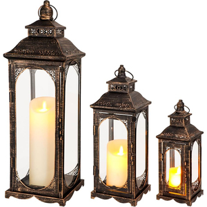 Purple Glass Hexagon Moroccan Candle <b>Lantern</b> Decorative Holder <b>Lamp</b> For <b>Table</b> Or Hanging Vintage Black Metal Indoor Home Decor - Product Image 2