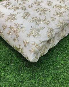 African Sequin Lace Fabric Beaded Embroidery Mesh Fabric Party Wear Wedding Dress Fabric Wholesale - Product Image 5