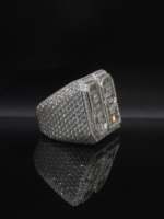 Bague de championnat personnalisée en argent 925 avec diamant de laboratoire 9 carats, pavé de baguettes glacées, style hip-hop, plaqué rhodium, unisexe