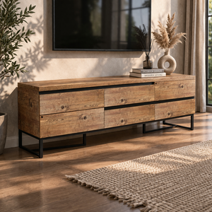 Mueble de TV Moderno con Estantes de Almacenamiento, Centro de Entretenimiento Montado en la Pared para Sala de Estar, Mueble Duradero y Elegante - Product Image 1