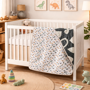 Couette pour bébé à imprimé floral artisanal de Jaipur, 100% coton, lavable en machine, écologique, doux pour la peau, réversible, pour la maison et les voyages - Product Image 5