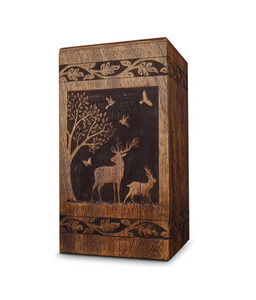 โกศไม้สั่งทำแบบขายส่ง สไตล์โมเดิร์น สลักลายสำหรับผู้ใหญ่ ทั้งชายและหญิง โกศตกแต่งสำหรับบรรจุอัฐิมนุษย์ - Product Image 1