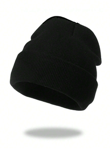 Bonnet unisexe en laine chaud d'hiver, style jacquard à lettres, tricoté, sans revers, pour le ski et les voyages - Product Image 6