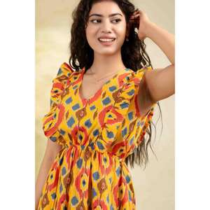 Robe courte en coton style bohème pour soirée, robe mini décontractée d'été pour femme, tenue confortable et respirante - Product Image 5